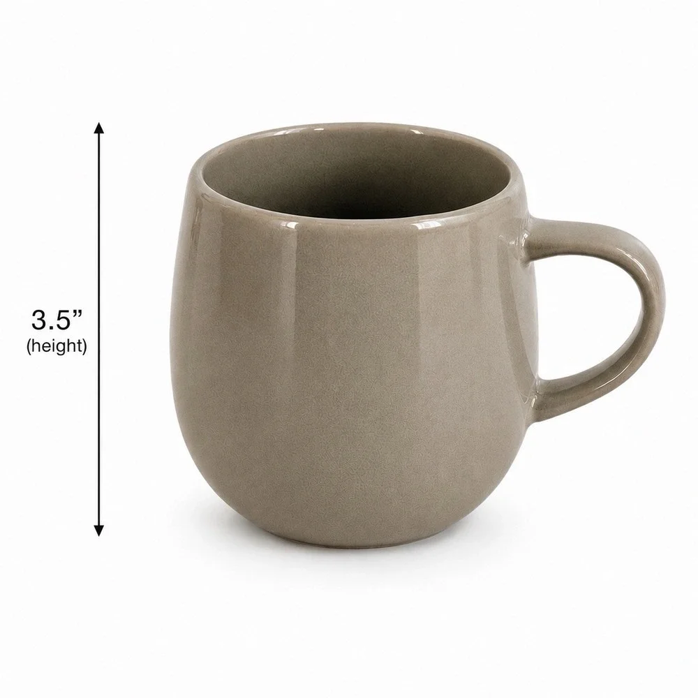 Crate & Barrel Camden Gray Stoneware Coffee Mug Cup‎ Retired Thailand 3.5
